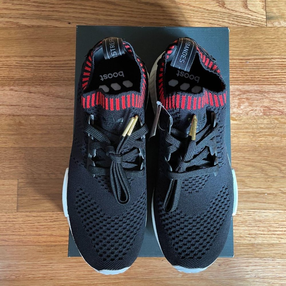 Adidas NMD R1 Primeknit Black / Red Mens Shoes - Picture 6 of 8